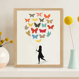 Cuadro Decorativo Mujer Mariposas