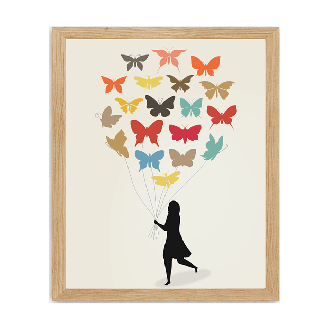 Cuadro Decorativo Mujer Mariposas