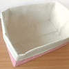 Caja Canasto Organizador Tela Rosa con Corazones