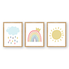 Trío Cuadros Decorativos Infantiles Nube, Arcoíris, Sol