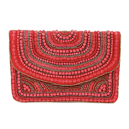 Clutch Rojo con Mostacillas 