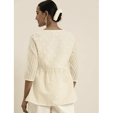 Blusa Blanca Algodón 