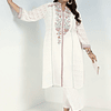 Kurta Bluson Blanco bordado plus size 