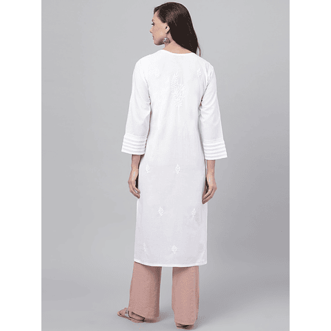 Kurta Blanca Chikankari 