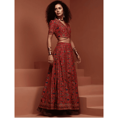 Choli Lehenga Algodón 