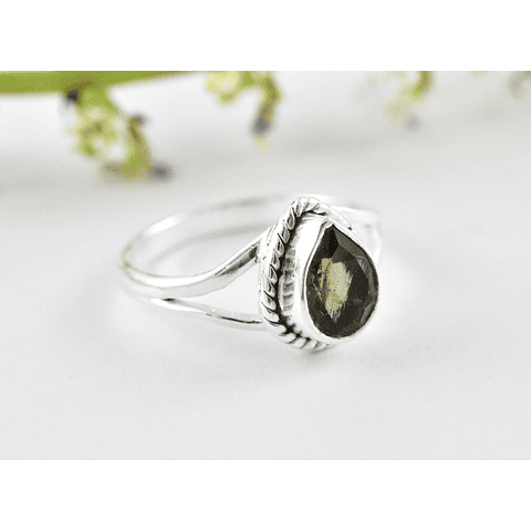 Anillo de Moldavita Plata 