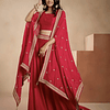 Lehenga Seda Rojo 