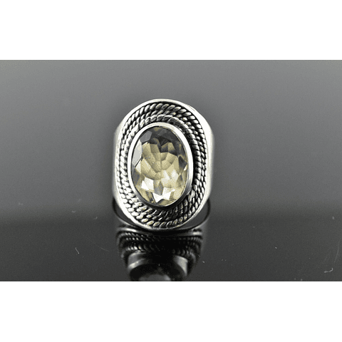 Anillo Libyan Desert Glass Plata 