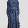 Vestido Azul Algodón Estampado 