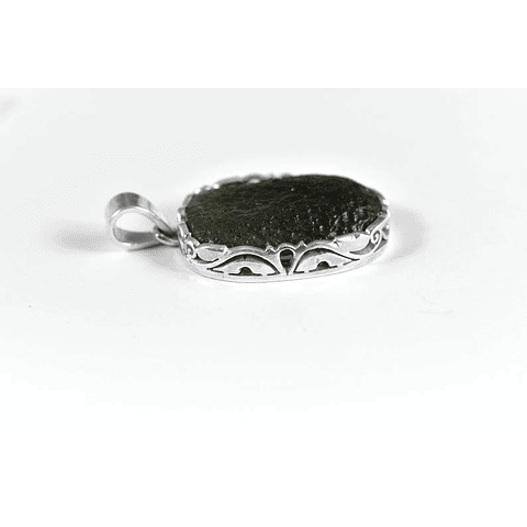 Colgante Plata Moldavita Bruto