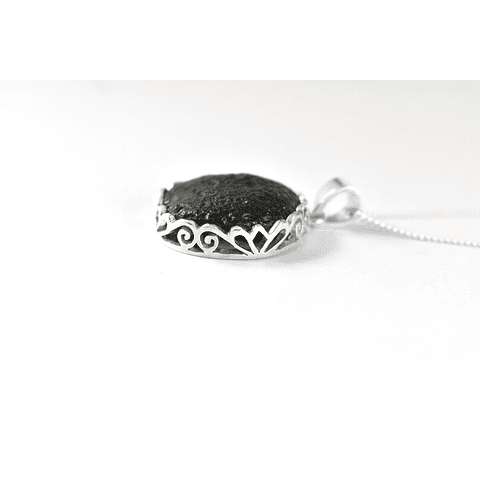 Colgante Plata Moldavita Bruto