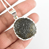 Colgante Plata Moldavita Bruto