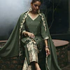 Conjunto Seda Verde Bordado