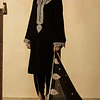 Conjunto Terciopelo Negro Bordado