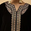 Conjunto Terciopelo Negro Bordado