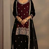 Conjunto Seda Kurta Bordada 