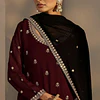 Conjunto Seda Kurta Bordada 