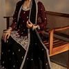 Conjunto Seda Kurta Bordada 