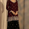Conjunto Seda Kurta Bordada 