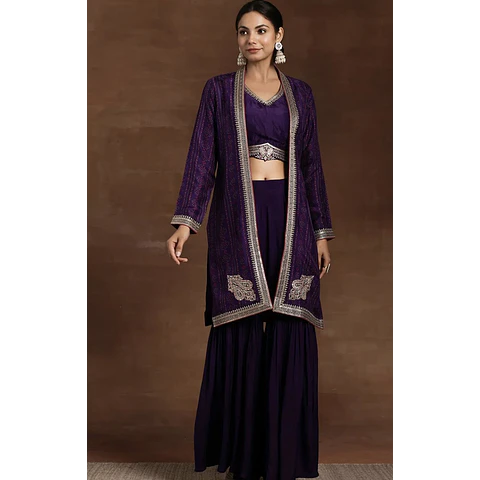 Conjunto Morado Bordado