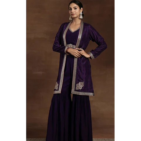 Conjunto Morado Bordado