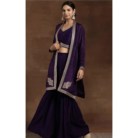 Conjunto Morado Bordado