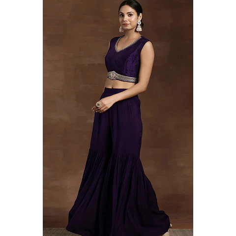 Conjunto Morado Bordado