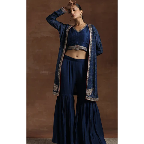 Conjunto Seda Azul 