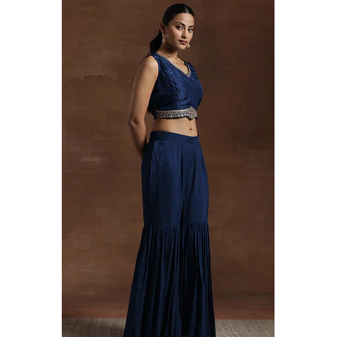 Conjunto Seda Azul 