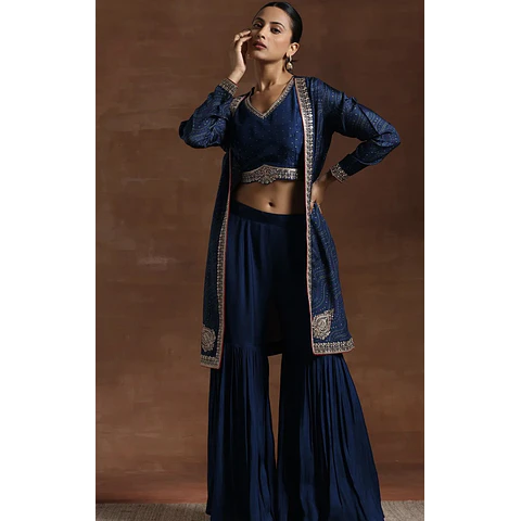 Conjunto Seda Azul 