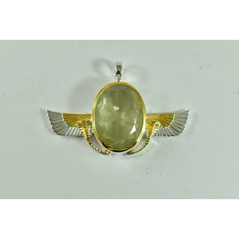 Colgante Alado Libyan Desert Glass 