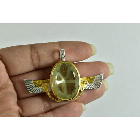 Colgante Alado Libyan Desert Glass 