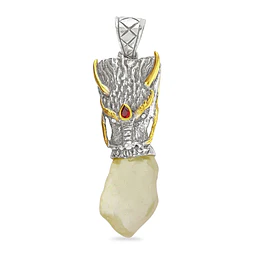 Colgante Dragón Libyan Desert Glass en bruto 