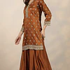 Conjunto Kurta Seda Brocato  Bordado 