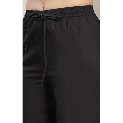 Anarkali Negro Algodón