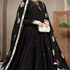 Anarkali Negro Algodón