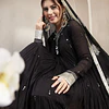 Anarkali Negro Algodón