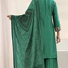 Conjunto Seda Verde Bluson y Pantalón