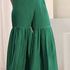 Conjunto Seda Verde Bluson y Pantalón