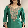 Conjunto Seda Verde Bluson y Pantalón