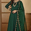 Conjunto Verde Seda Kurta y Pantalón 