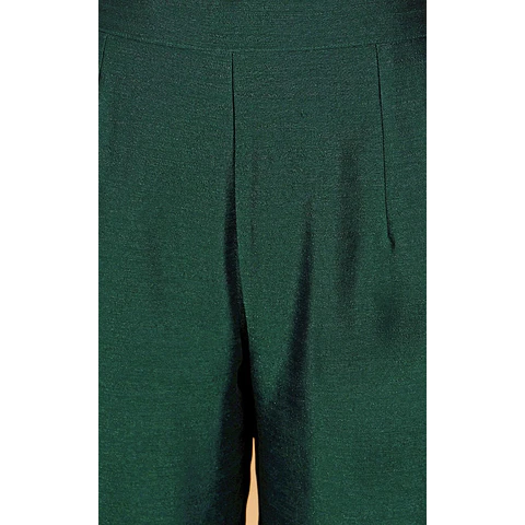 Conjunto Verde Seda Kurta y Pantalón 