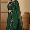 Conjunto Verde Seda Kurta y Pantalón 