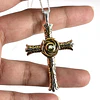 Cruz Moldavita Oro y Plata 