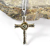 Cruz Moldavita Oro y Plata 