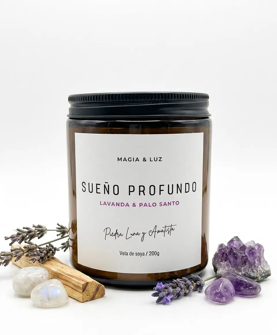 Vela Terapeutica Lavanda Sueño Profundo 100% soya 1