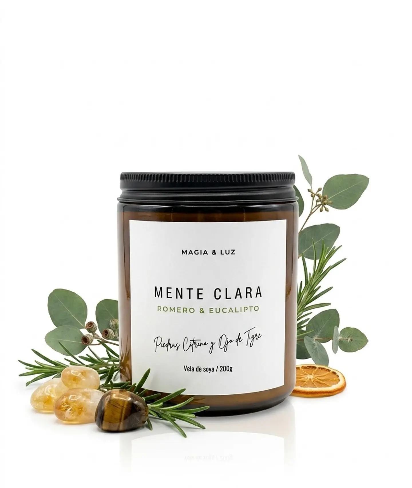 Vela Terapeutica Romero Mente Clara 100% soya 1