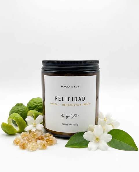 Vela Terapeutica Pomelo Felicidad 100% soya