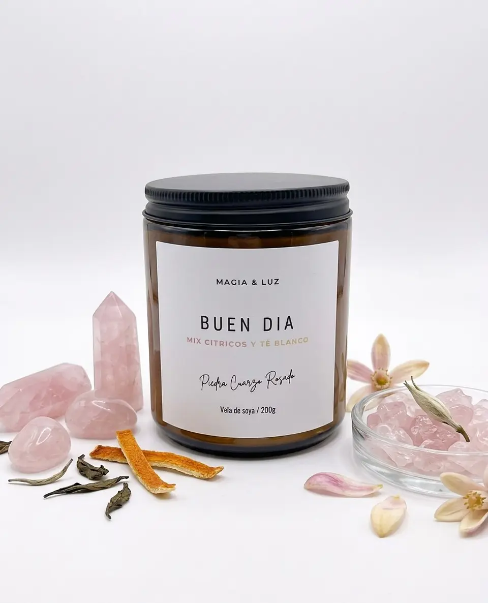 Vela Terapeutica Te Blanco Buen Día 100% soya 1
