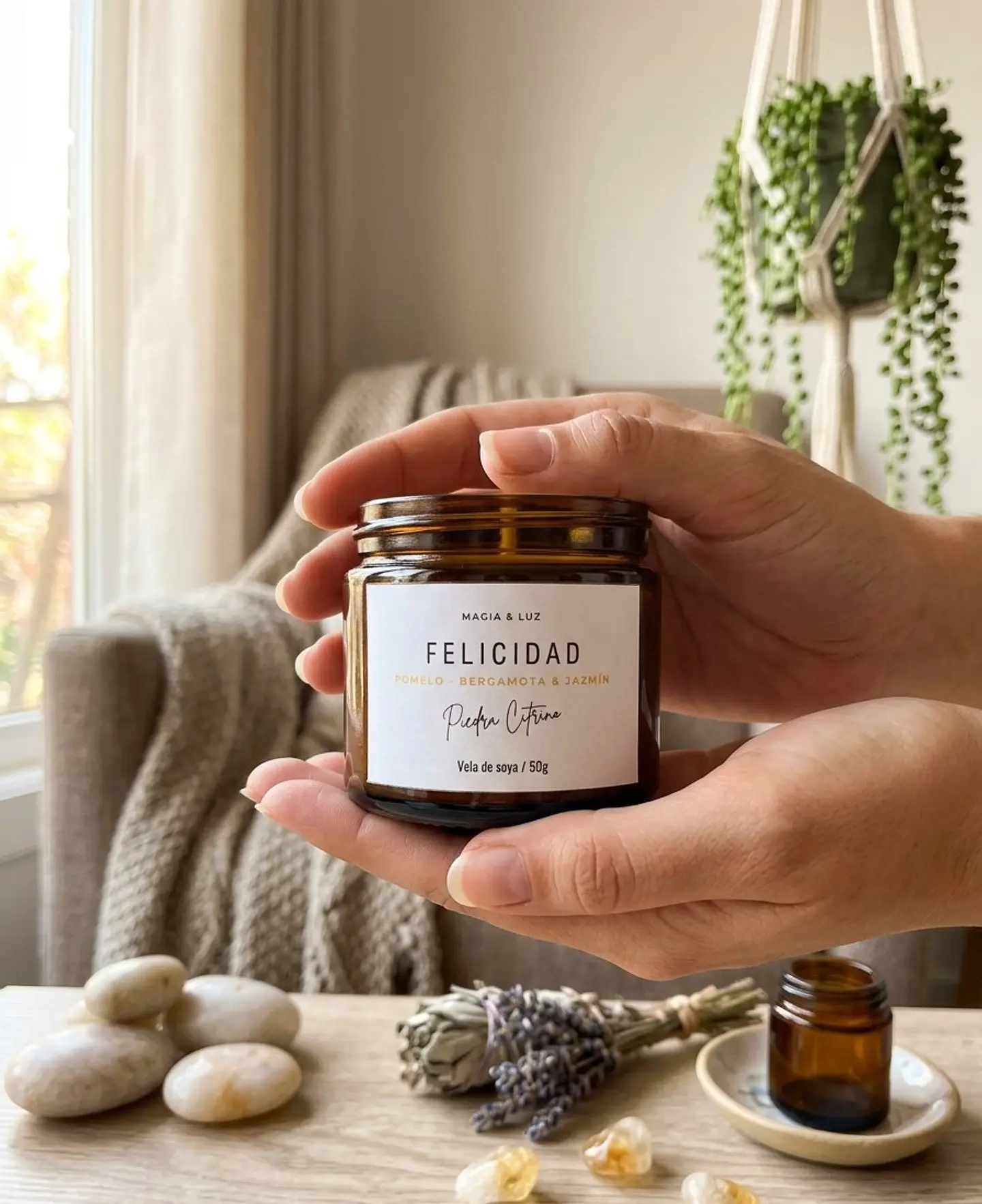 Vela Terapeutica Pomelo Felicidad 100% soya 50g 1